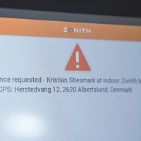 Zonith alarm app skærm