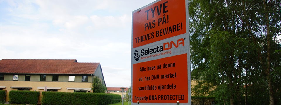 DNA mærkningsskilt mod tyveri