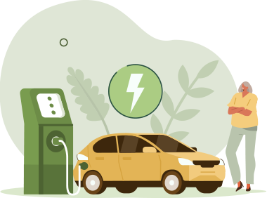 Opladning af el-bil i stikkontakt