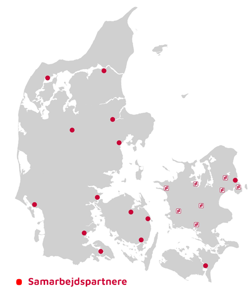 Samarbejdspartnere i hele Danmark